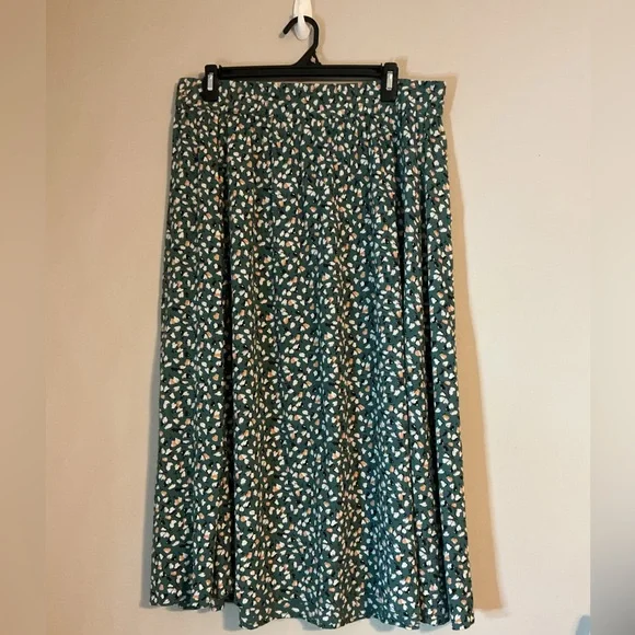 Fat Face Women's 12 Teal Floral Maxi Midi Skirt Cottagecore Fairy Coquette - Picture 5 of 12